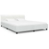 Cadre de lit sans matelas blanc similicuir 160x200 cm 