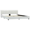 Cadre de lit sans matelas blanc similicuir 160x200 cm 