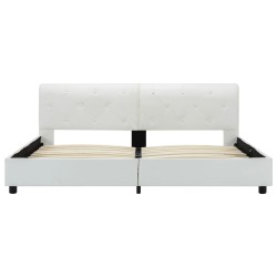 Cadre de lit sans matelas blanc similicuir 160x200 cm 