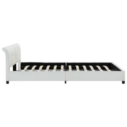 Cadre de lit sans matelas blanc similicuir 160x200 cm 