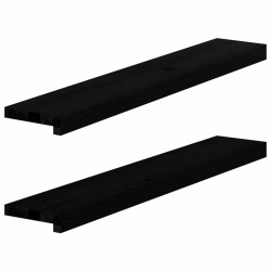 Appuis de fenêtre 2 pcs marron foncé bois de chêne massif 