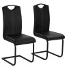 Chaises à manger cantilever lot de 2 noir similicuir 