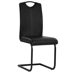 Chaises à manger cantilever lot de 2 noir similicuir 