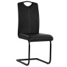 Chaises à manger cantilever lot de 2 noir similicuir 
