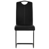 Chaises à manger cantilever lot de 2 noir similicuir 