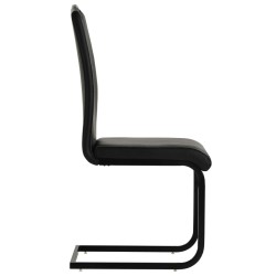 Chaises à manger cantilever lot de 2 noir similicuir 