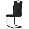 Chaises à manger cantilever lot de 2 noir similicuir 