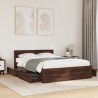 Cadre de lit et tête de lit sans matelas chêne marron 120x200cm 