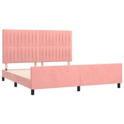 Cadre de lit sans matelas rose velours 