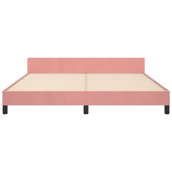 Cadre de lit sans matelas rose velours 