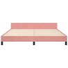 Cadre de lit sans matelas rose velours 
