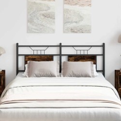Tête de lit chêne fumé 150 cm bois d'ingénierie et acier 