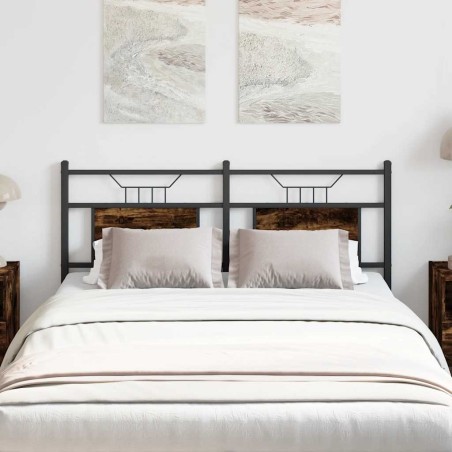 Tête de lit chêne fumé 150 cm bois d'ingénierie et acier 