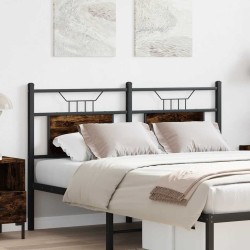 Tête de lit chêne fumé 150 cm bois d'ingénierie et acier 