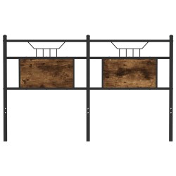 Tête de lit chêne fumé 150 cm bois d'ingénierie et acier 