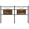 Tête de lit chêne fumé 150 cm bois d'ingénierie et acier 