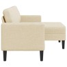 Canapé 2 places avec méridienne en L crème 125 cm tissu 