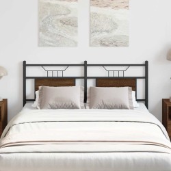 Tête de lit chêne marron 150 cm bois d'ingénierie et acier 