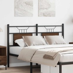 Tête de lit chêne marron 150 cm bois d'ingénierie et acier 