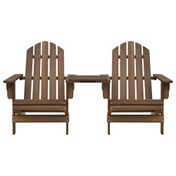 Chaises de jardin Adirondack avec table bois de sapin marron 