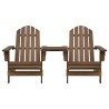 Chaises de jardin Adirondack avec table bois de sapin marron 