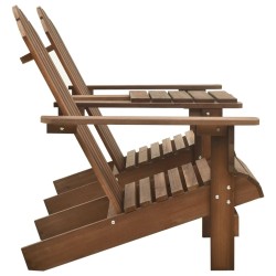 Chaises de jardin Adirondack avec table bois de sapin marron 