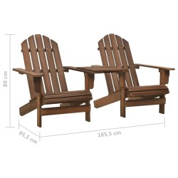 Chaises de jardin Adirondack avec table bois de sapin marron 