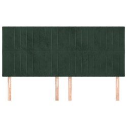 Têtes de lit 4 pcs Vert foncé 90x5x78/88 cm Velours 