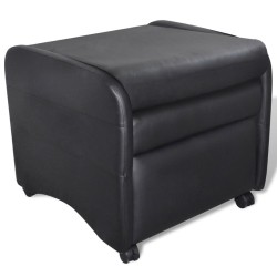 Fauteuil pliable noir similicuir 