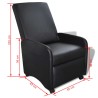 Fauteuil pliable noir similicuir 