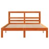 Cadre de lit sans matelas cire marron 135x190cm bois pin massif 