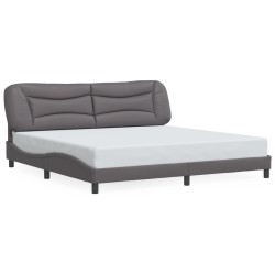 Cadre de lit sans matelas gris 200x200 cm similicuir 
