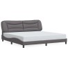 Cadre de lit sans matelas gris 200x200 cm similicuir 