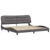 Cadre de lit sans matelas gris 200x200 cm similicuir 