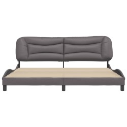 Cadre de lit sans matelas gris 200x200 cm similicuir 