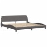 Cadre de lit sans matelas gris 200x200 cm similicuir 