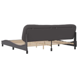 Cadre de lit sans matelas gris 200x200 cm similicuir 
