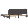 Cadre de lit sans matelas gris 200x200 cm similicuir 