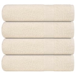 Serviettes de bain 4 pcs crème 100x150 cm 360 g/m² 100% coton 