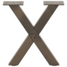 Pieds de table basse en forme de X, 2 pièces, acier naturel, 40 x (30-31) cm 