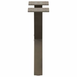 Pieds de table basse en forme de X, 2 pièces, acier naturel, 40 x (30-31) cm 