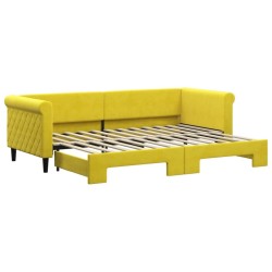 Lit de jour avec lit gigogne jaune 80x200 cm velours 