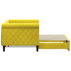 Lit de jour avec lit gigogne jaune 80x200 cm velours 