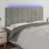 Tête de lit à LED Gris clair 160x5x118/128 cm Velours 