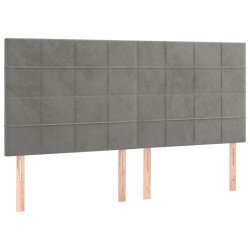 Tête de lit à LED Gris clair 160x5x118/128 cm Velours 