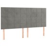 Tête de lit à LED Gris clair 160x5x118/128 cm Velours 