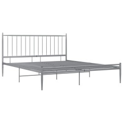 Cadre de lit sans matelas gris métal 140x200 cm 