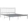 Cadre de lit sans matelas gris métal 140x200 cm 