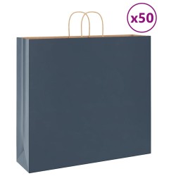 Sacs en papier 50 pcs avec poignées bleu 54x15x49 cm 
