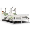 Lit bibliothèque sans matelas blanc 120x190 cm bois pin massif 
